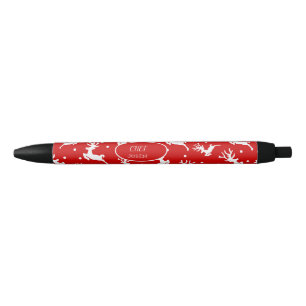 Caneta Preta Renos de Natal Alegre Vermelho Feriado 
