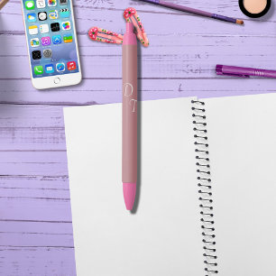 Caneta Preta Rosa Dusty - seus monogramas