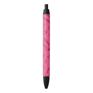 Caneta Preta Rosa eu amo a ginástica