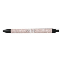 Rosa Feminino Dourado Rosado Monograma Glam Glitte