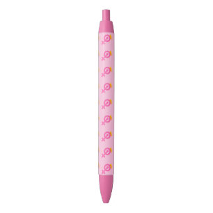 Caneta Preta Rosa Feminista