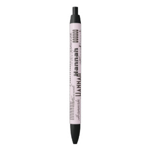 Caneta Preta Rosa Pastel e preto conhecidos personalizados