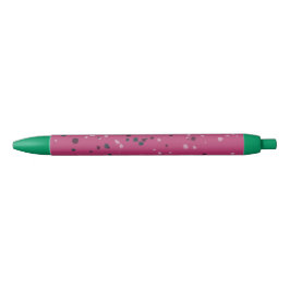 Caneta Preta Rosa Quente Com Confetes