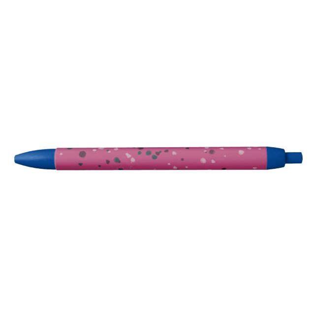 Caneta Preta Rosa Quente Com Confetes (Frente)