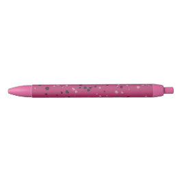 Caneta Preta Rosa Quente Com Confetes
