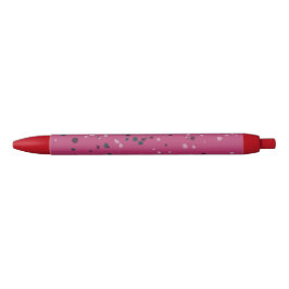 Caneta Preta Rosa Quente Com Confetes