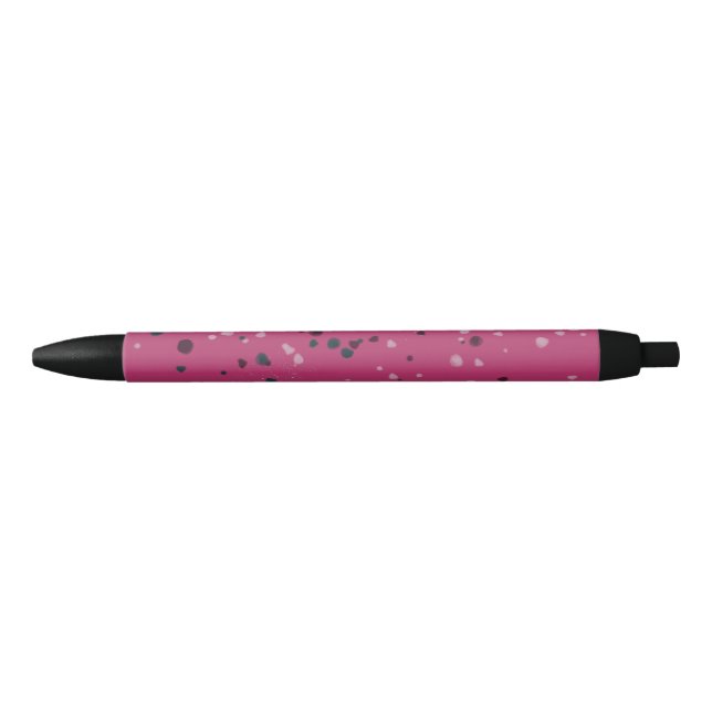 Caneta Preta Rosa Quente Com Confetes (Frente)