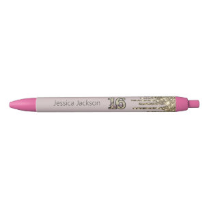 Caneta Preta Rosa Rosa Rosa Rosa Rosa Dourada Doce Sessenta