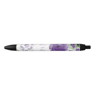 Caneta Preta Rosas bonito de Aquarela Puros