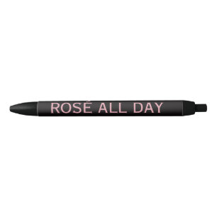 Caneta Preta Rosé o dia todo elegante favor de festa rosa e pre