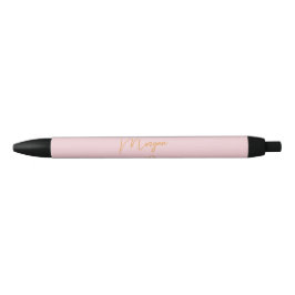 Caneta Preta Rótulo monograma minimalista rosa