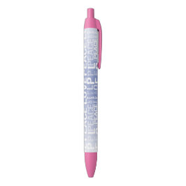 Caneta Preta Roxo Branco Paz Amor