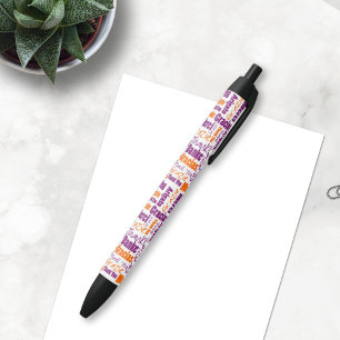 Caneta Preta Roxo e obrigado alaranjado você exprime a nuvem
