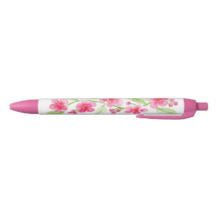 Caneta Preta Sakura Pintada à Mão em Ponto de Agulha