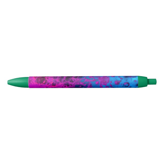 Caneta Preta Salpicos de Neon Roxos (Frente)