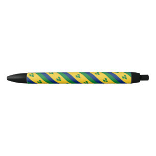 Caneta Preta Santo Vincent e Grenadines Flag Ballpoint Pe