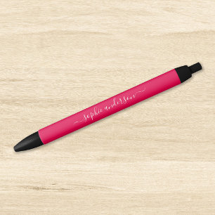 Caneta Preta Script de Caligrafia Editável Personalizado