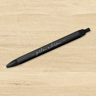 Caneta Preta Script de Caligrafia Editável Personalizado