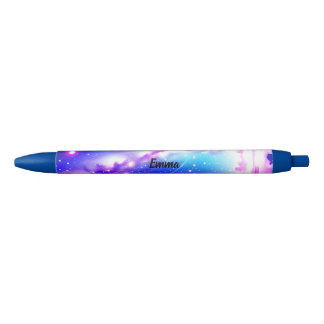 Caneta Preta Script de nome personalizado da Galáxia Cor-de-Azu