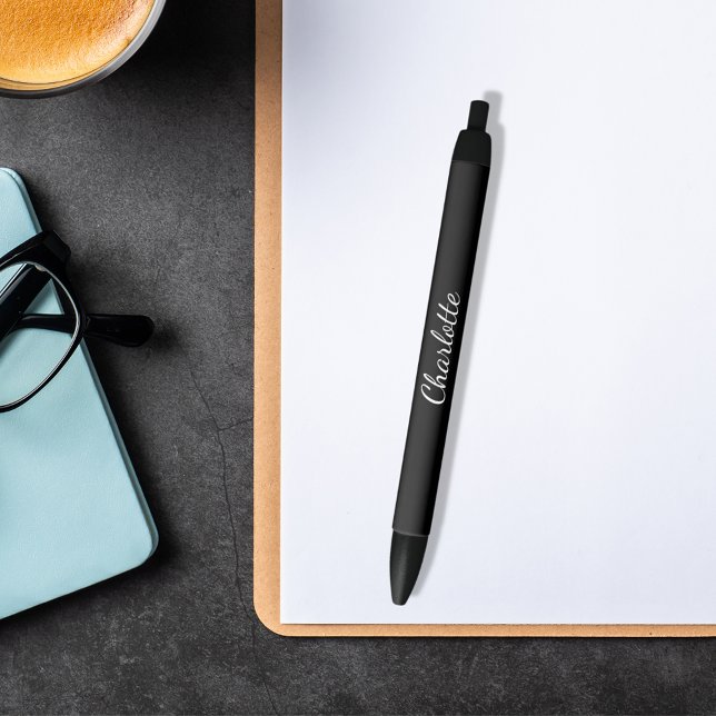 Caneta Preta Script de nome preto elegante (Criador carregado)