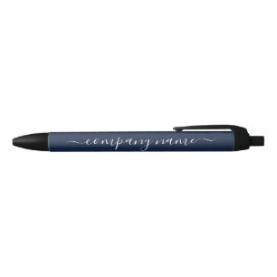 Caneta Preta Script Simples - Azul e Branco do Marinho - Empres