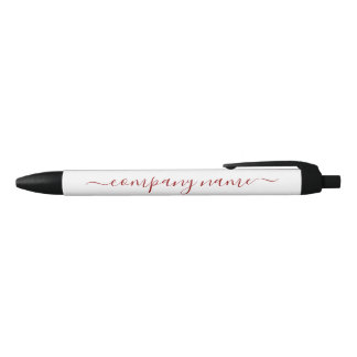 Caneta Preta Script Simples - Vermelho e Branco - Empresa/Event