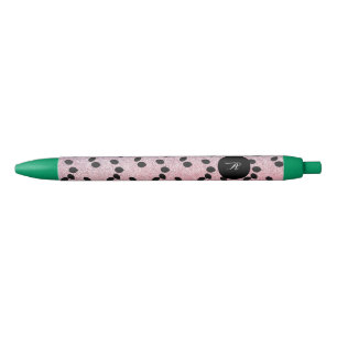 Caneta Preta Sementes de Melancia Fatias de Fruta Rosa Brilho F