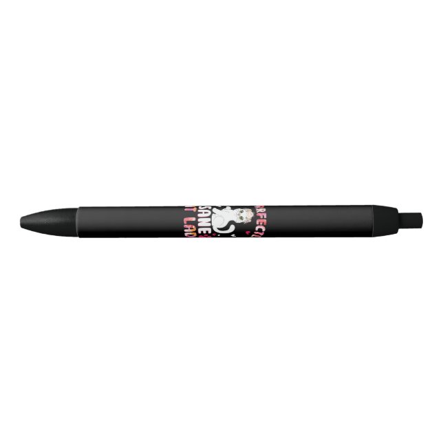 Caneta Preta Senhora Chic Cat, Dama de Gato Puramente Sane (Frente)