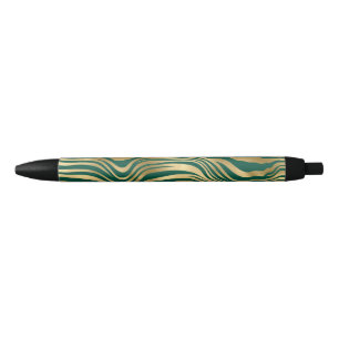 Caneta Preta Série Esmeralda e Ouro Safari Design 4