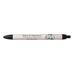 Caneta Preta Serviços de Limpeza Pink Modern Maid
