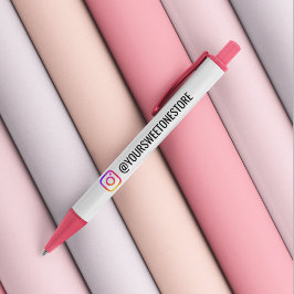 Caneta Preta Seu nome de usuário no Instagram e ícone de mídia 
