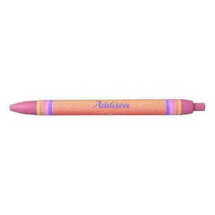 Caneta Preta Seu nome no fundo rosa e Dourado