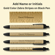 Seu nome ou iniciais em Douradas faixas de zebra