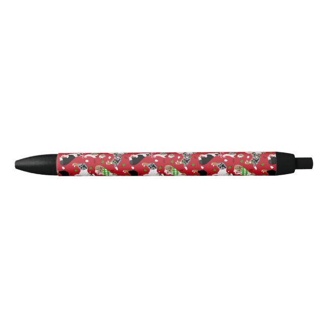 Caneta Preta Shepherd australiano de Natal (Frente)