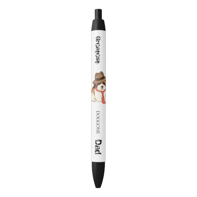 Caneta Preta Shih Tzu Pai (Frente Vertical)