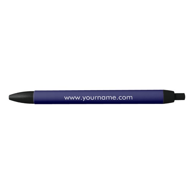 Caneta Preta Simples Elegante Azul Marinho Personalizado (Frente)