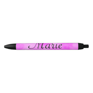 Caneta Preta simples minimal luz pastel rosa adicione seu nome