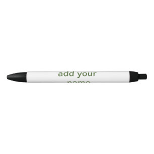 Caneta Preta Simples minimal verde adicione seu texto nome foto