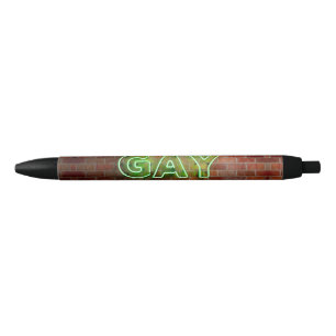 Caneta Preta SlipperyJoe iluminado sinal de néon gay brilhante 