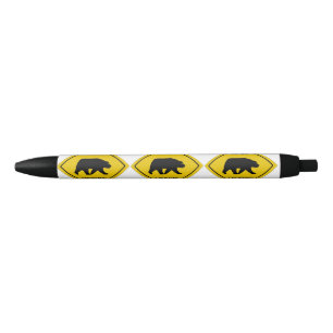 Caneta Preta SlipperyJoe, sinal de passagem do urso, silhueta d