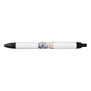 Caneta Preta Snowman de Natal com Bells Festivas Foliday Art