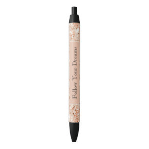 Caneta Preta Sonhos Cor-de-rosa Glitter Femininos