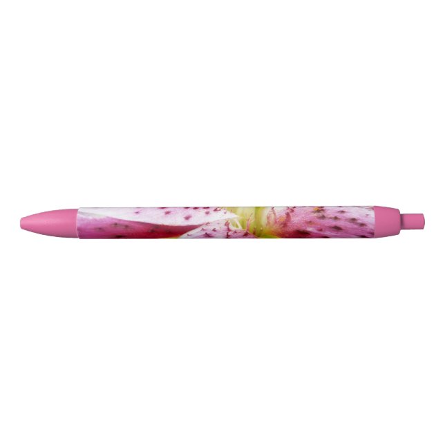 Caneta Preta Stargazer Lily Bright Magenta Floral (Frente)