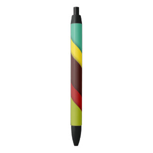 Caneta Preta Stripes Diagonais Multicolorido