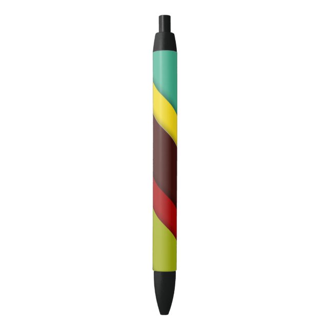 Caneta Preta Stripes Diagonais Multicolorido (Frente Vertical)