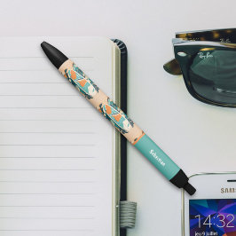 Caneta Preta Surfboard Tropical Beach Retro Abstrato para Adole