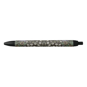 Caneta Preta Tapeçaria Floral William Morris Blackthorn