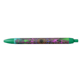 Caneta Preta Teal e Green Burst