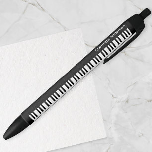 Caneta Preta Teclas de Piano Personalizadas Teclado Música Músi