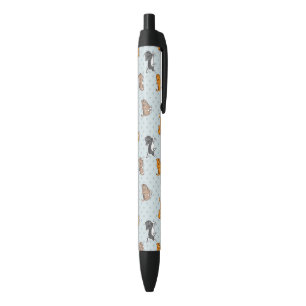 Caneta Preta teste padrão com gatos engraçados